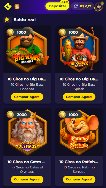 plataforma com giros grátis no cadastro