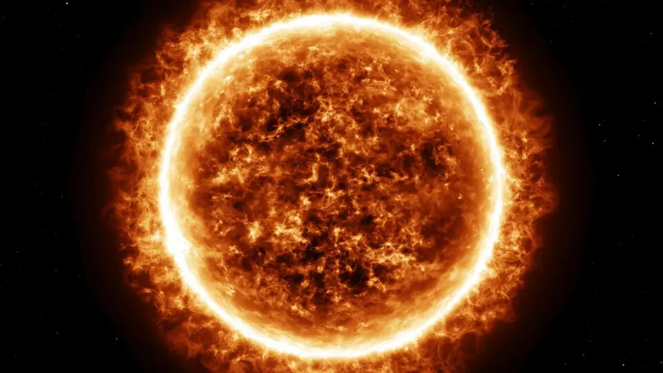 Erupção solar em imagem.