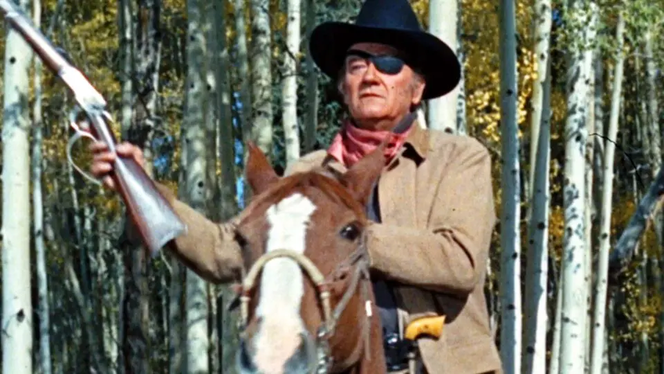 John Wayne numa das cenas de "Bravura Indômita"