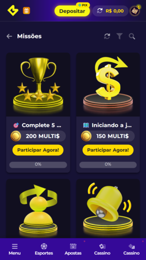 Exemplos de ofertas na Multibet