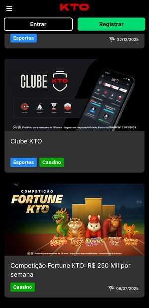 Clube KTO com giros grátis
