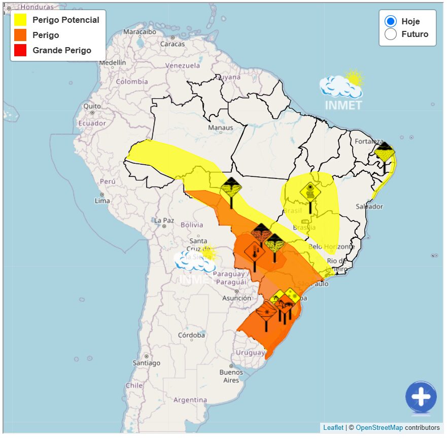 Os alertas são definidos pelas cores, sendo que cada uma delas representam gravidades diferentes.