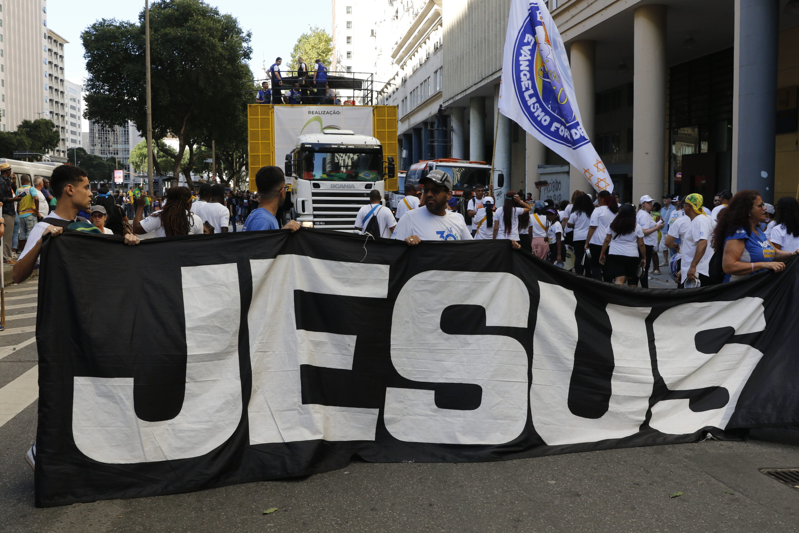 Grupos de fiéis participam da Marcha para Jesus, no Centro do Rio, em 13 de agosto de 2022: PT está de olho nesta parcela do eleitorado