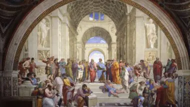 O afresco "Escola de Atenas", pintado por Rafael entre 1509 e 1511 por encomenda do Papa Júlio II: Especialistas defendem a volta da educação em virtudes como base para bem-estar, ética e sentido de vida