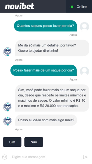 Atendimento na Novibet