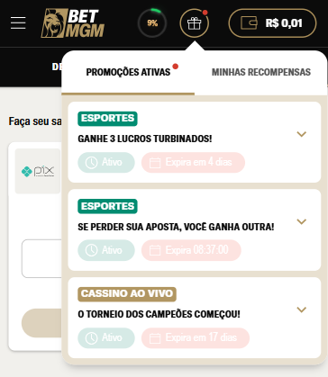 promoções betmgm