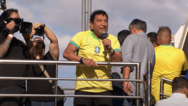 Senador Magno Malta (PL-ES) durante ato na Av. Paulista