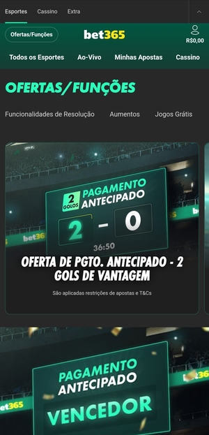 Principais ofertas da bet365