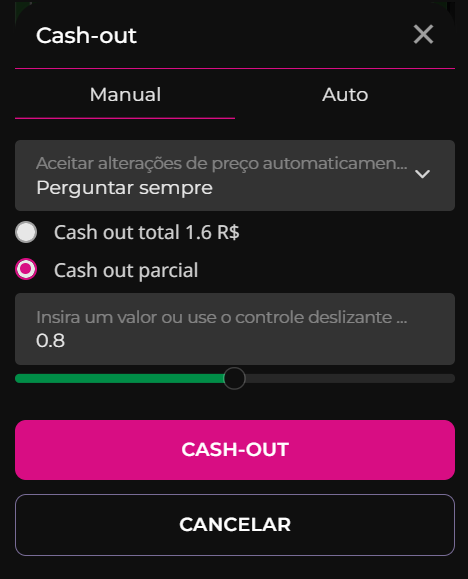 casa de apostas com cash out parcial
