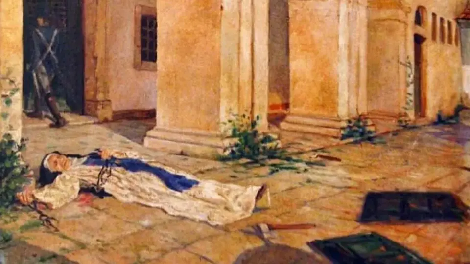 De autoria de Joaquim José Insley Pacheco ou artista desconhecido do século XIX/XX representa Ir. Joana Angélica. Óleo sobre tela.