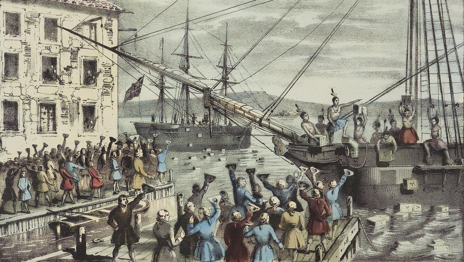 &#8220;A destruição do chá no Porto de Boston&#8221;, de Nathayel Corrier.