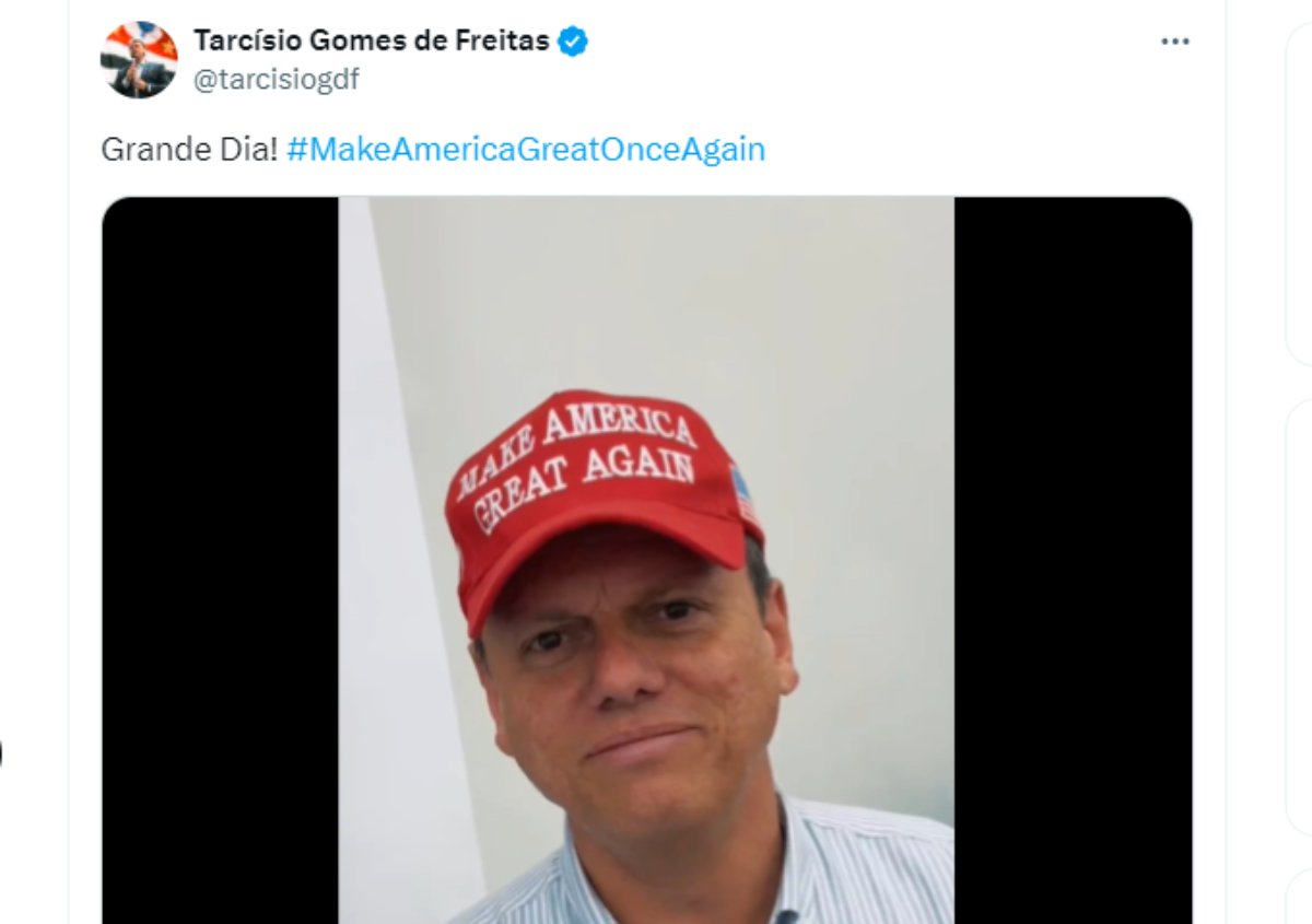 Esquerda ataca governador Tarcísio de Freitas que comemorou a posse de Donald Trump.