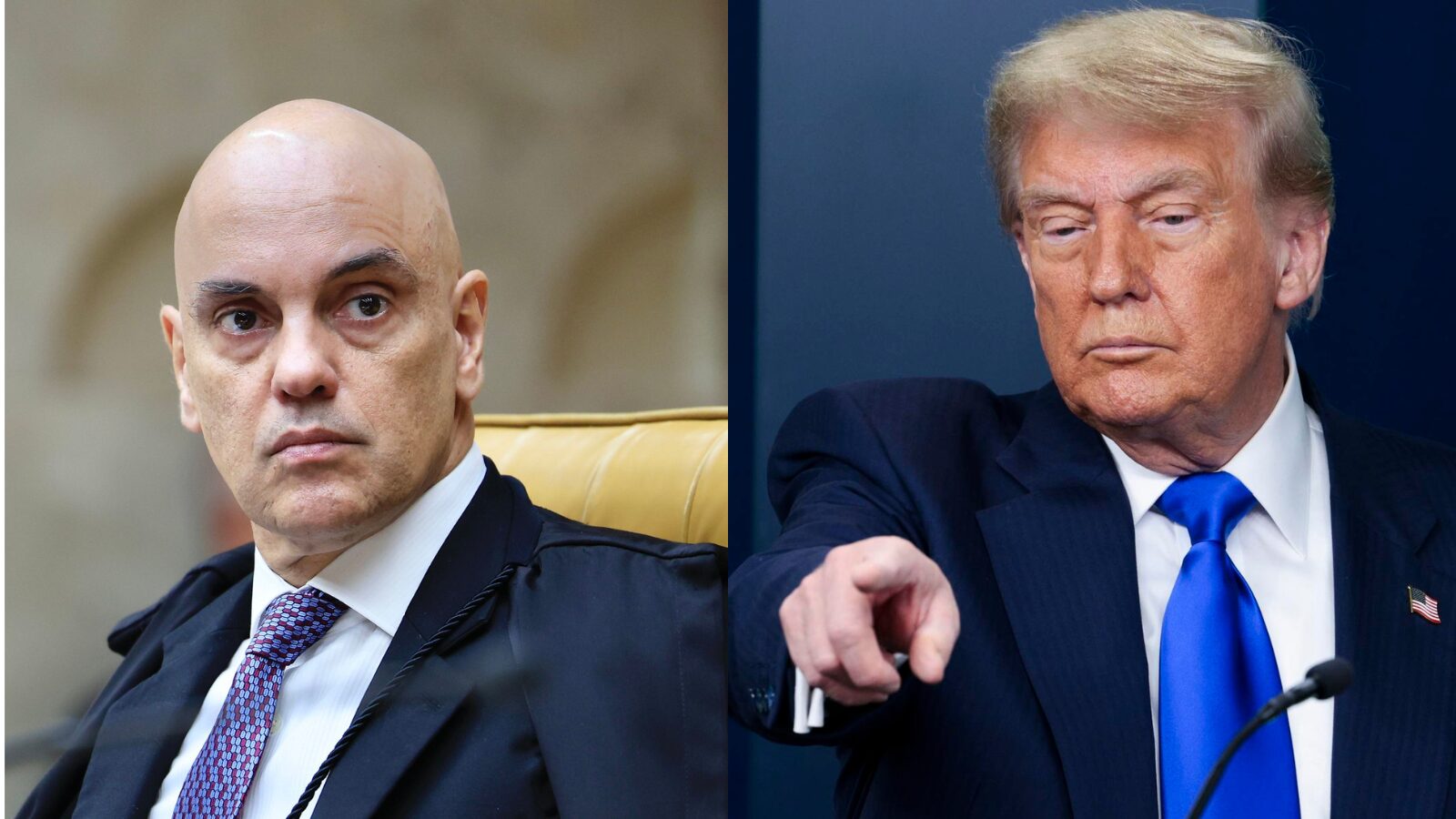 Moraes e Trump: STF foi citado em anúncio de nova tarifa.