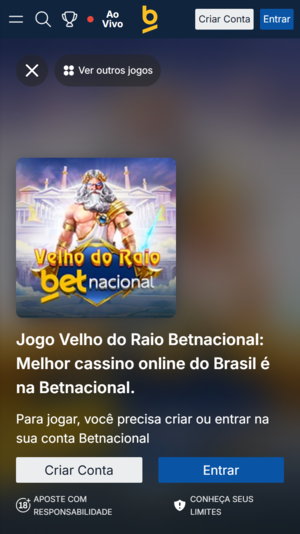 Jogo do Velho do Raio na Betnacional