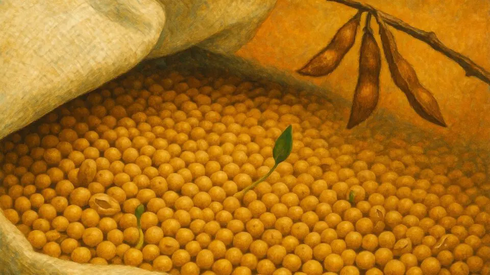 Arte da soja em cooperativas após fim do ciclo do café com episódio da geada negra.