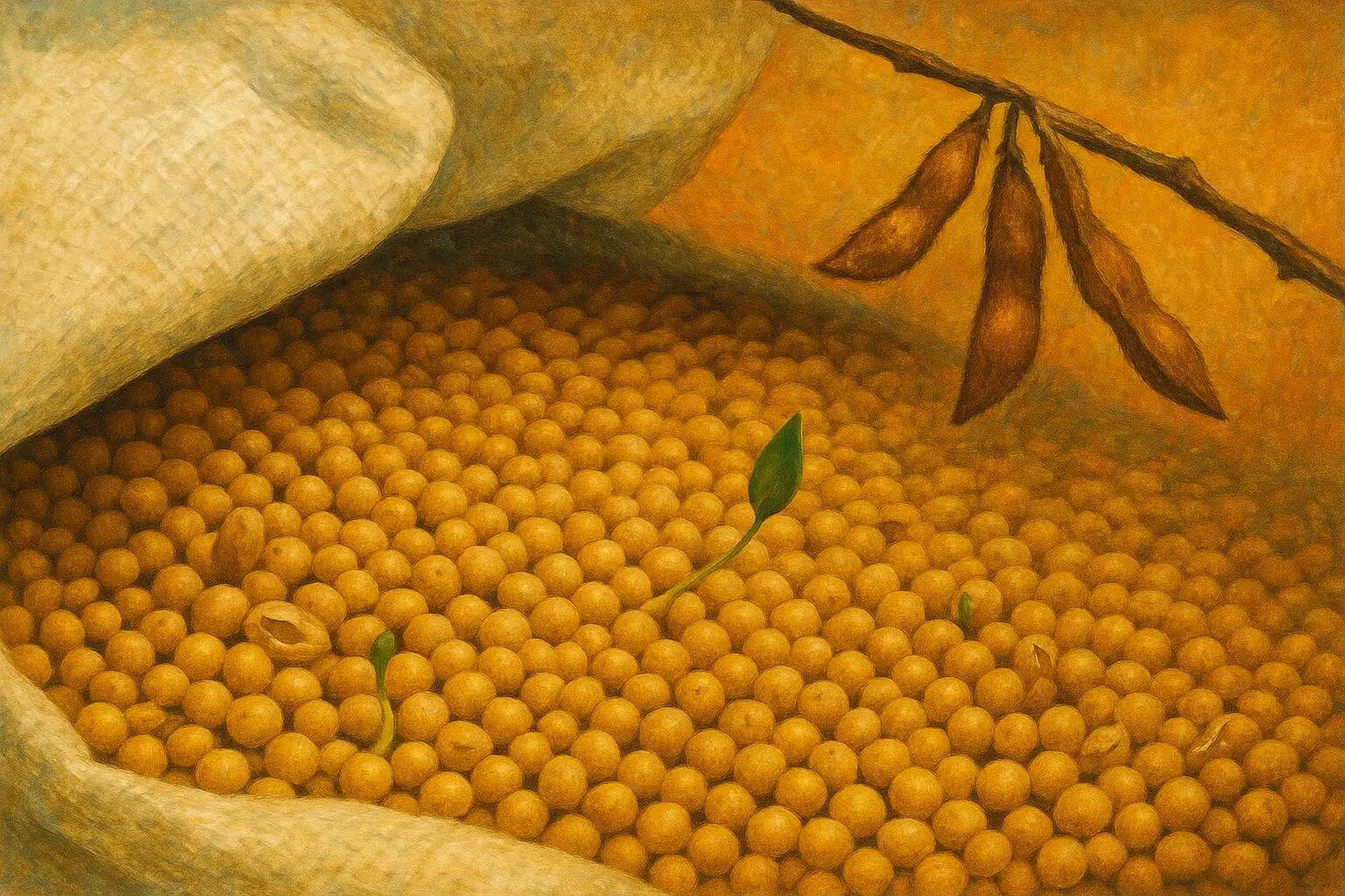 Arte da soja em cooperativas após fim do ciclo do café com episódio da geada negra.