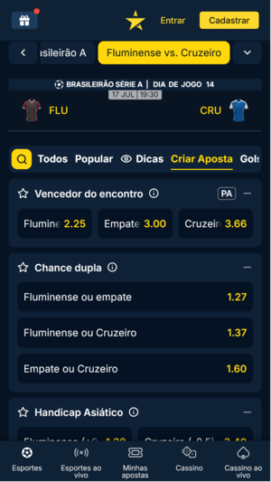 Construtor de apostas na EstrelaBet