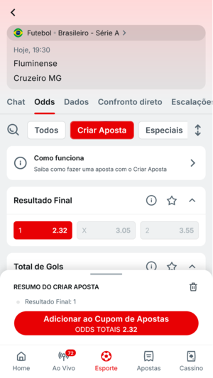 Aposta simples na Superbet