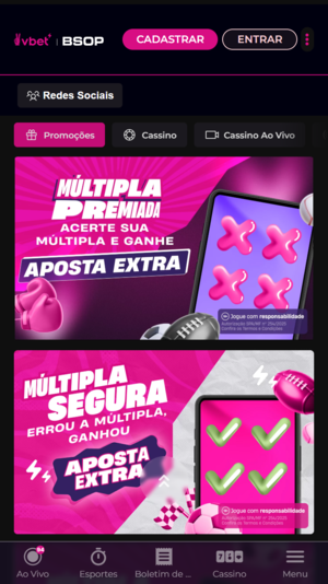 Oferrtas de 3 reais na Vbet