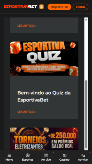 Ofertas do app Esportiva Bet