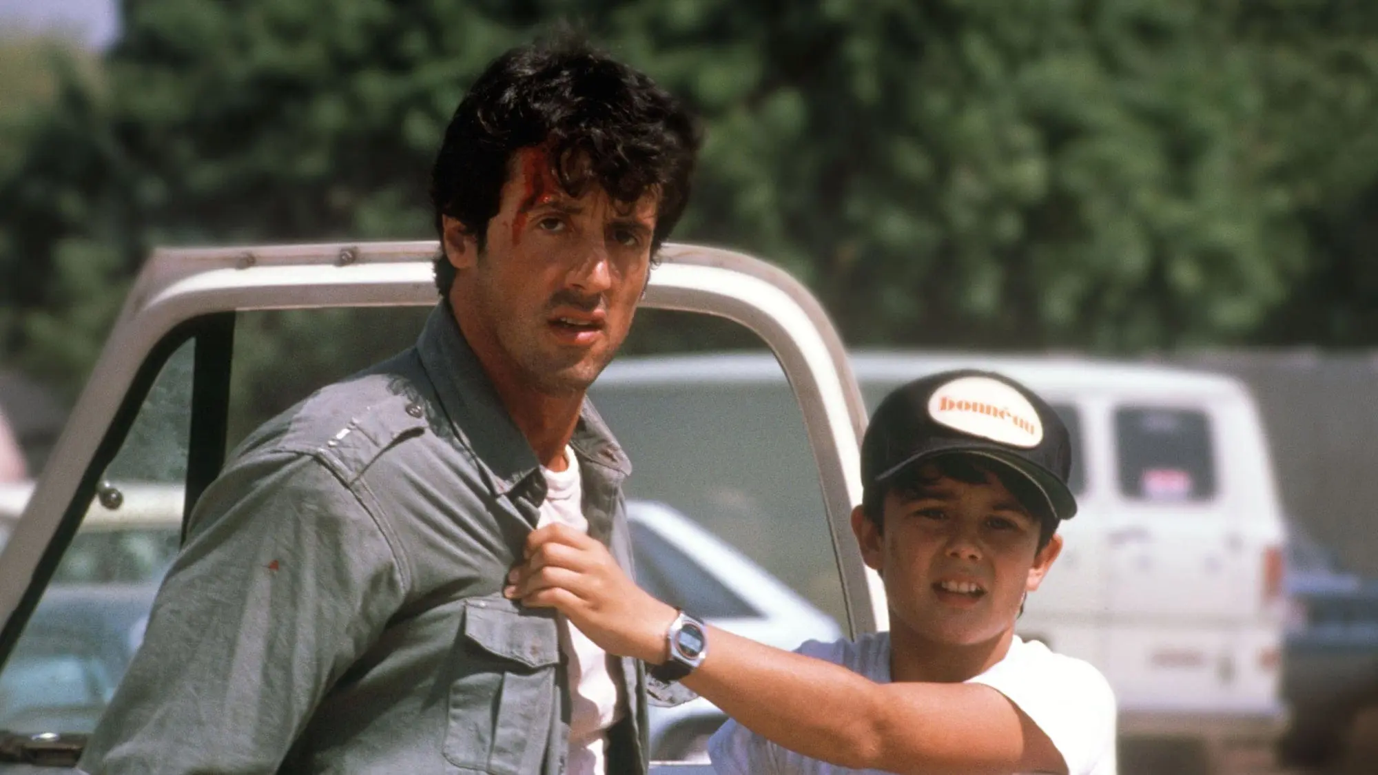 Stallone e seu filho em "Falcão - O Campeão dos Campeões"