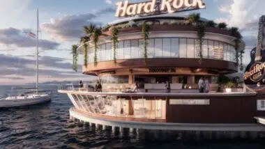 Litoral catarinense será palco do primeiro Hard Rock Cafe do mundo construído sobre as águas. Com 1.720 m² e vista 360° para o mar.