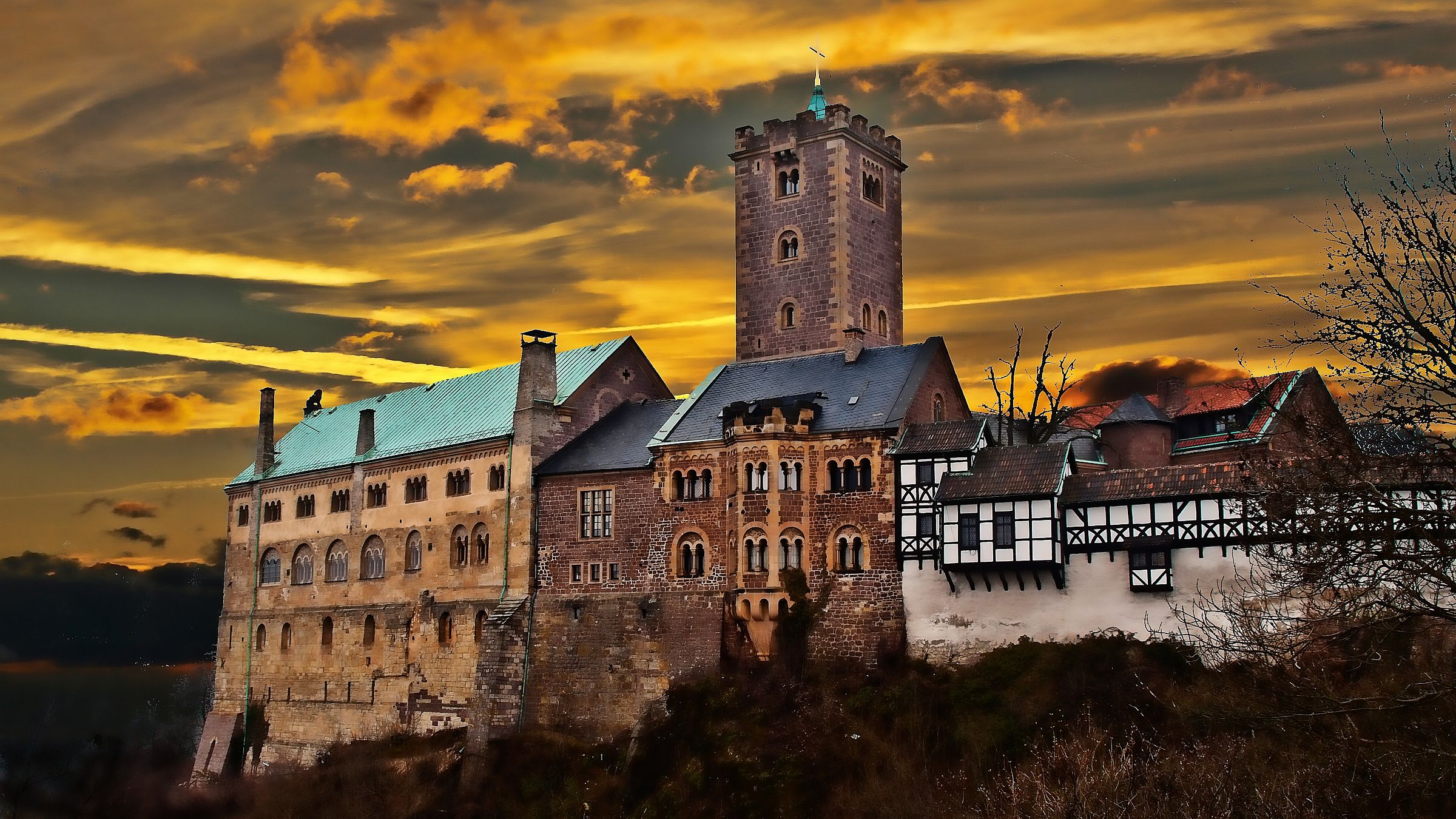 O Castelo de Wartburg, na cidade alemã de Eisenach.
