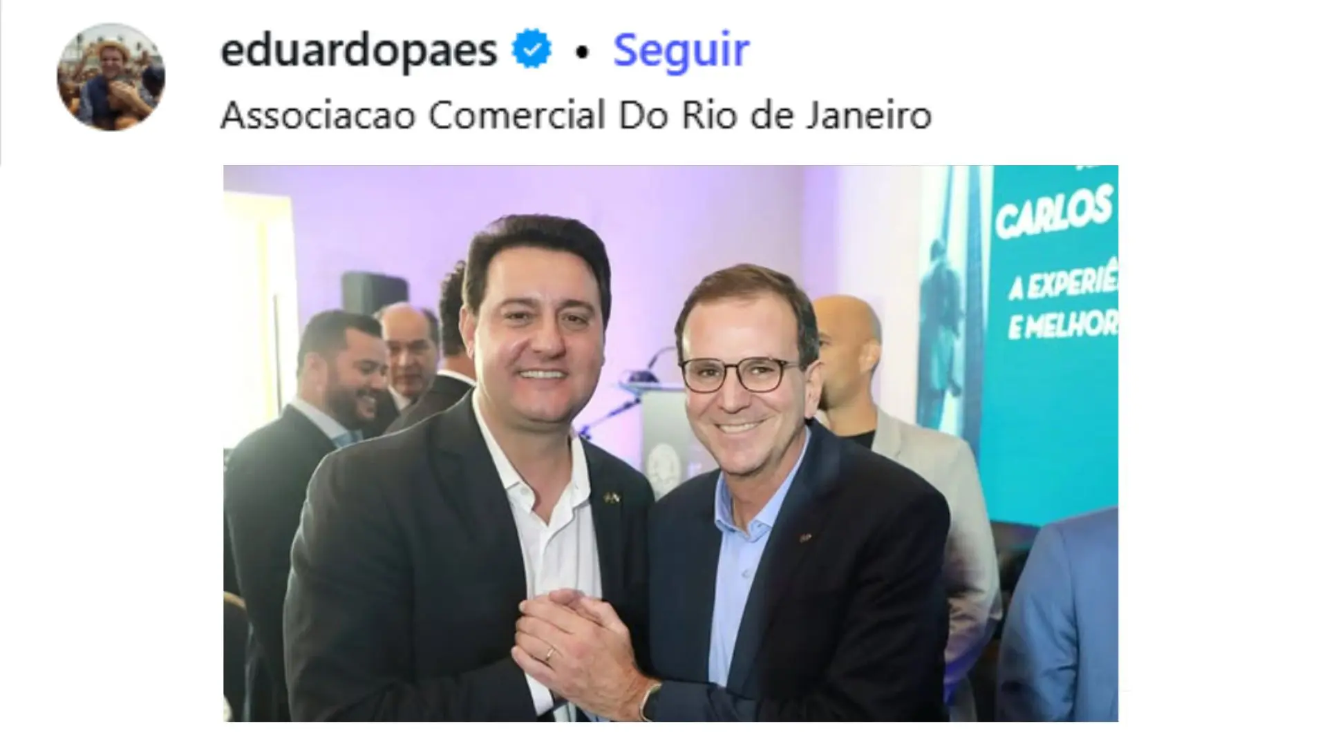 Durante almoço no RJ, o governador do PR, Ratinho Jr. se encontrou com o prefeito carioca, Eduardo Paes