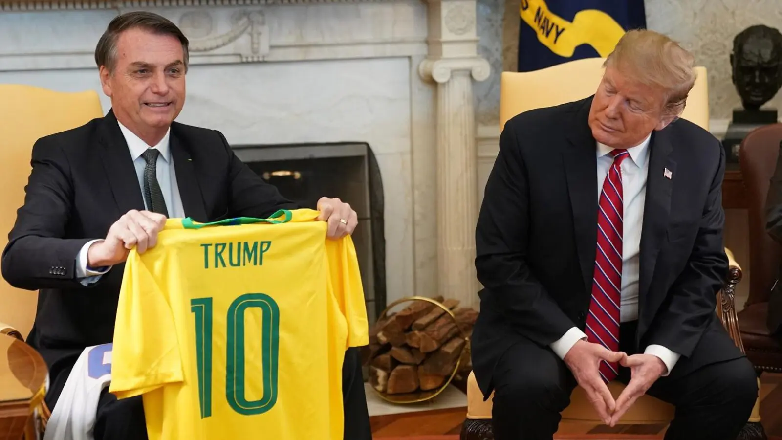 Jair Bolsonaro e Donald Trump se encontraram na Casa Branca em 2019.