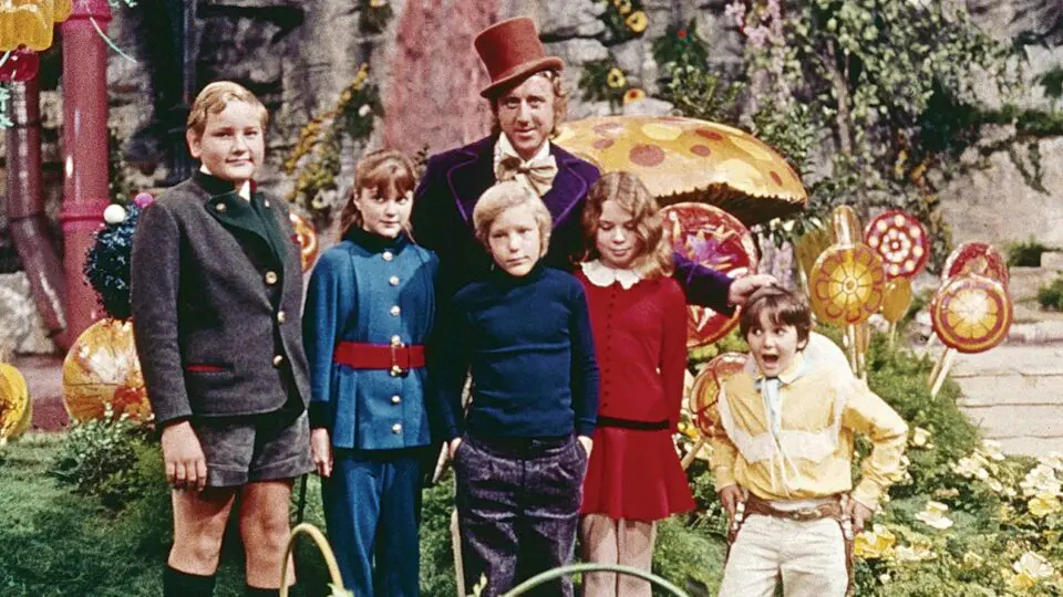 O elenco de "A Fantástica Fábrica de Chocolate", de 1971