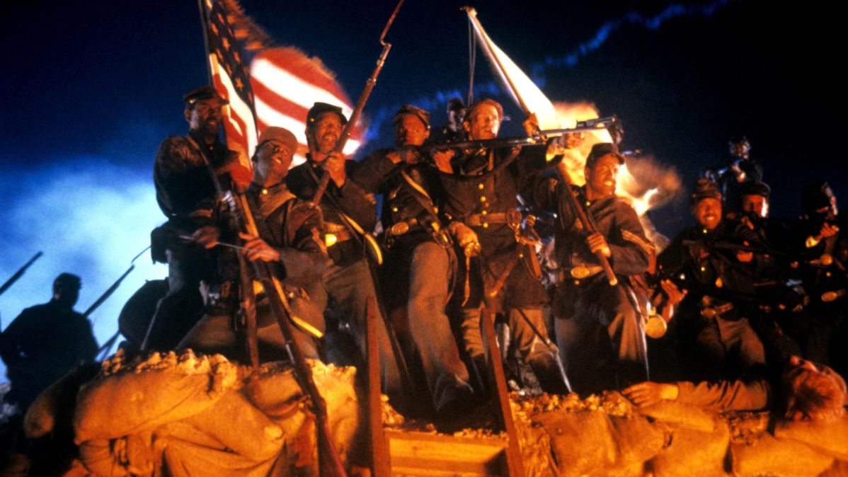 Cena de &#8220;Tempo de glória&#8221;, sobre regimento de soldados negros durante a Guerra Civil Americana.