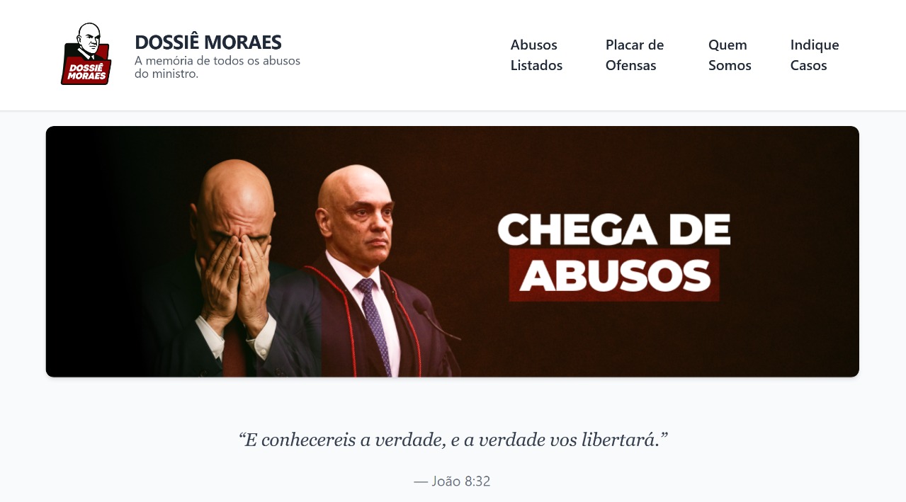 O Dossiê Moraes foi lançado nesta sexta-feira (1º) por um vereador de Curitiba e pretende reunir assinaturas de cidadãos para o “maior pedido de impeachment da história do país”
