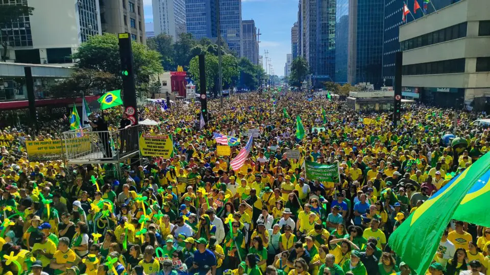 Avenida Paulista, em São Paulo, durante o protesto de 3 de agosto.