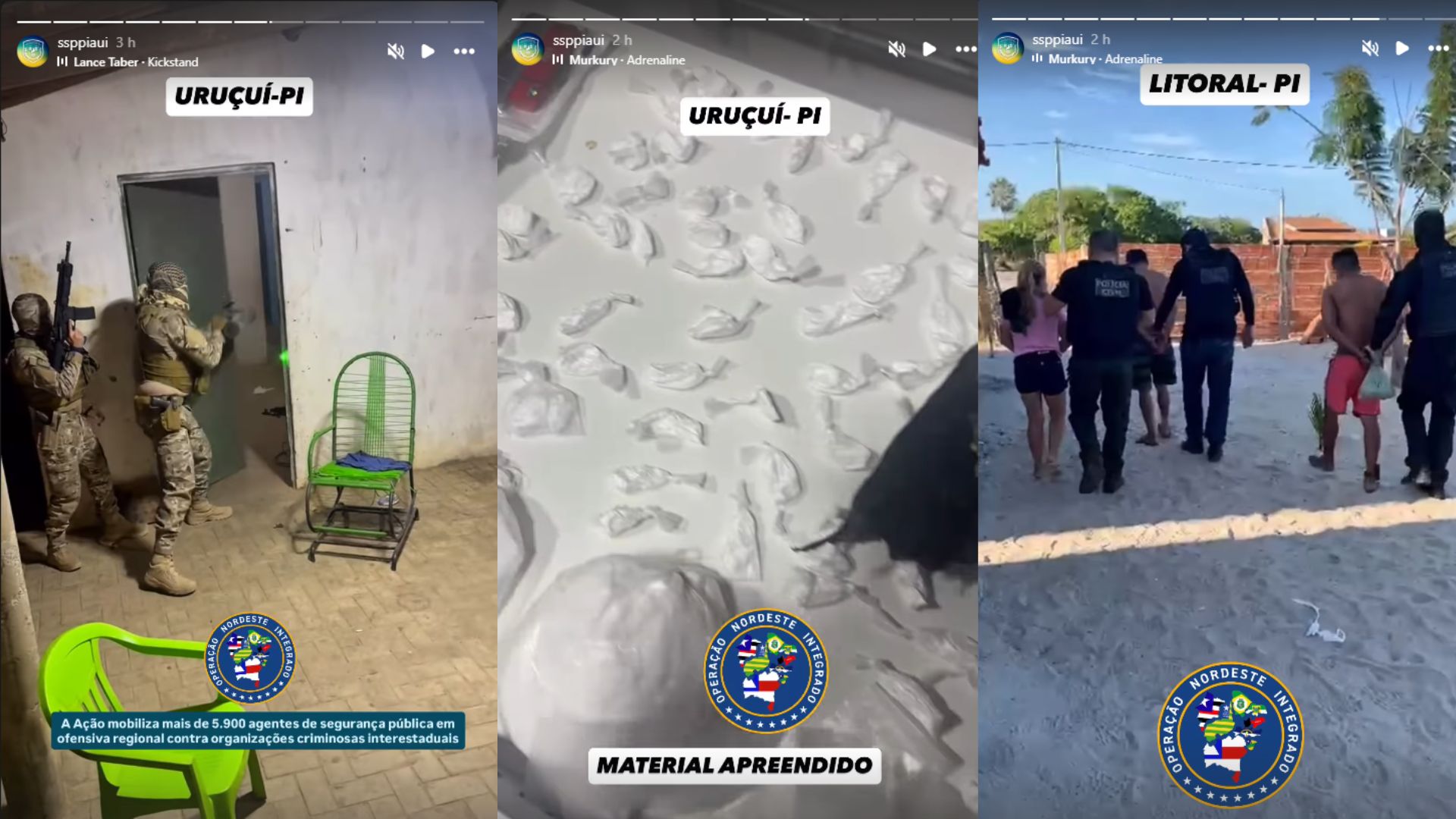 Operação conjunta das polícias Civil e Militar mira organizações criminosas que praticam principalmente tráfico de drogas e armas.
