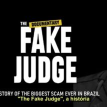 Cartaz do documentário "The Fake Judge", que teve sua primeira exibição em Portugal