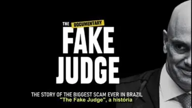 Cartaz do documentário "The Fake Judge", que teve sua primeira exibição em Portugal