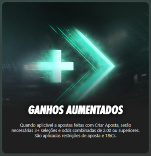 Ganhos aumentados - Bet365