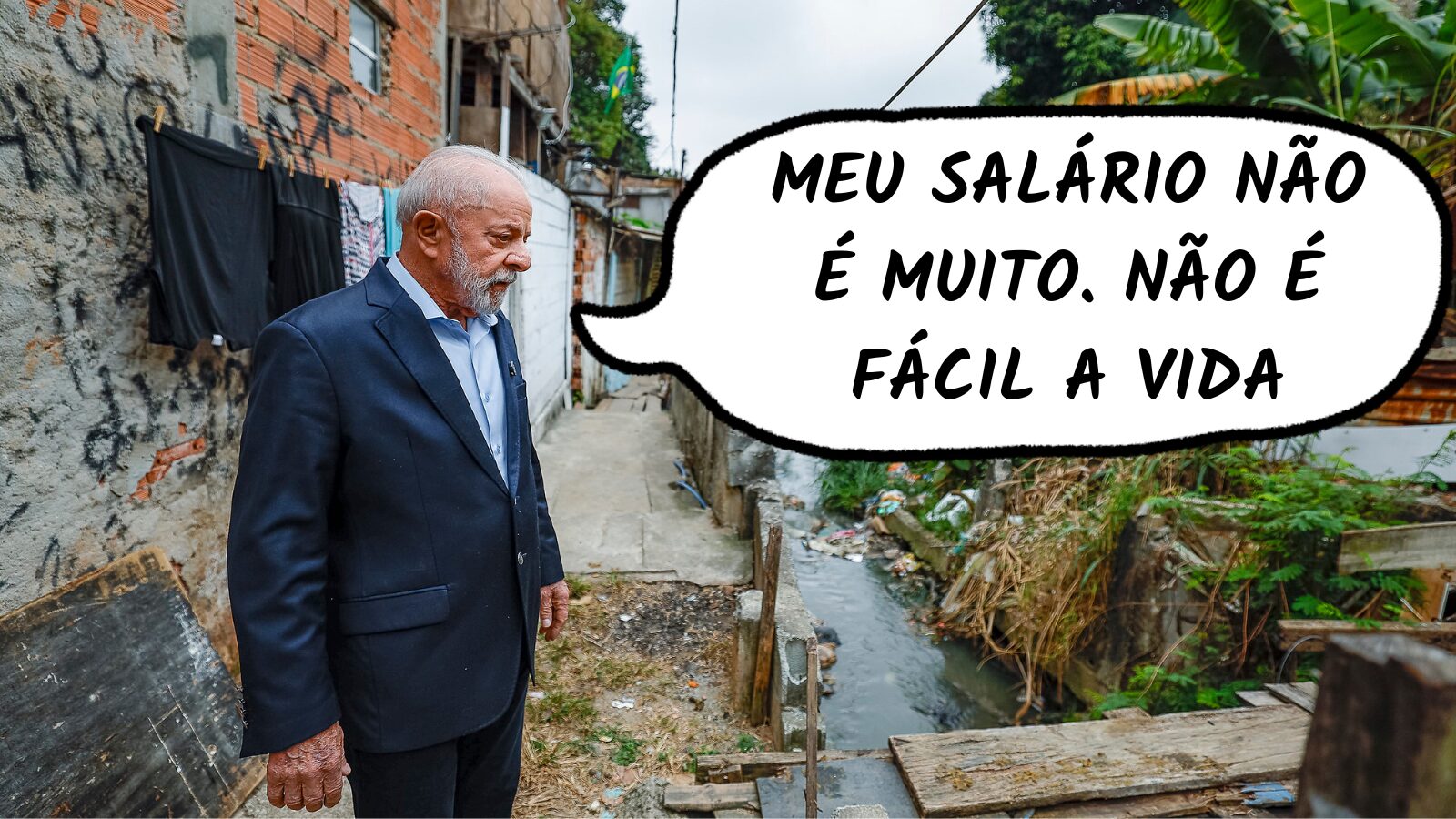 Lula durante visita a favela em Osasco, em 25 de julho: salário de R$ 46 mil é insuficiente.