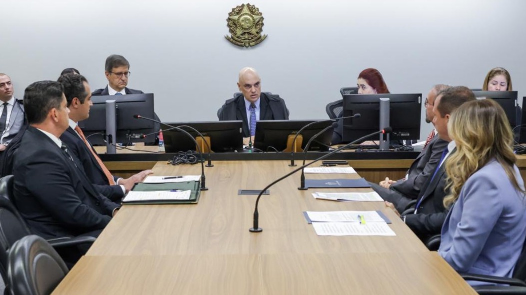 Marcelo Câmara e Mauro Cid, em acareação com Alexandre de Moraes, no STF