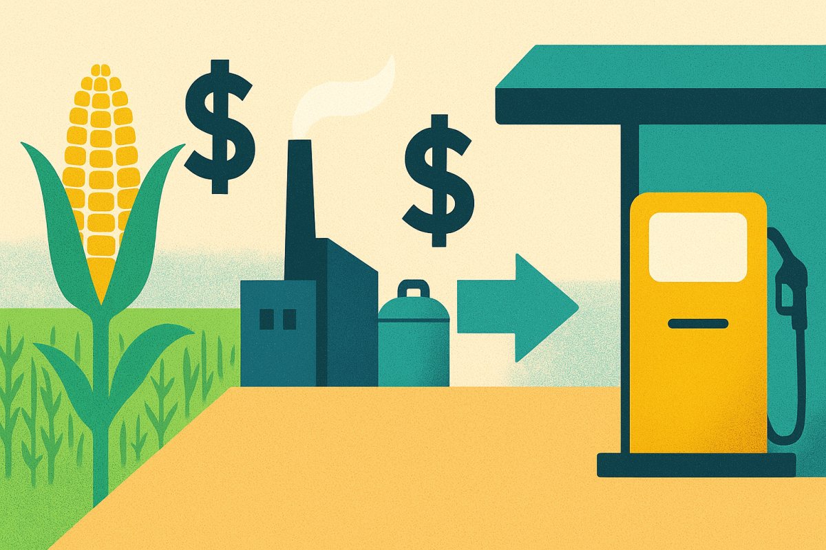 Etanol de milho vem aumentando participação no mercado de biocombustíveis no Brasil.