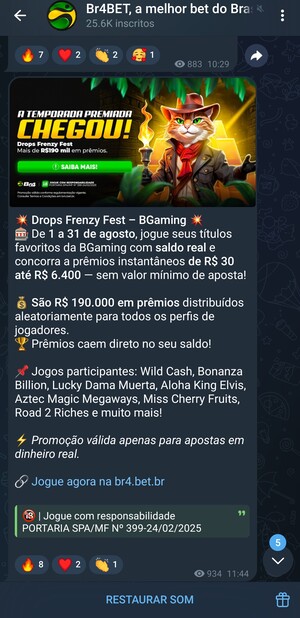 Canal do Telegram da Brbet
