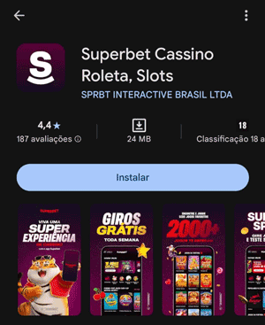 App da Superbet Cassino na Play Store
