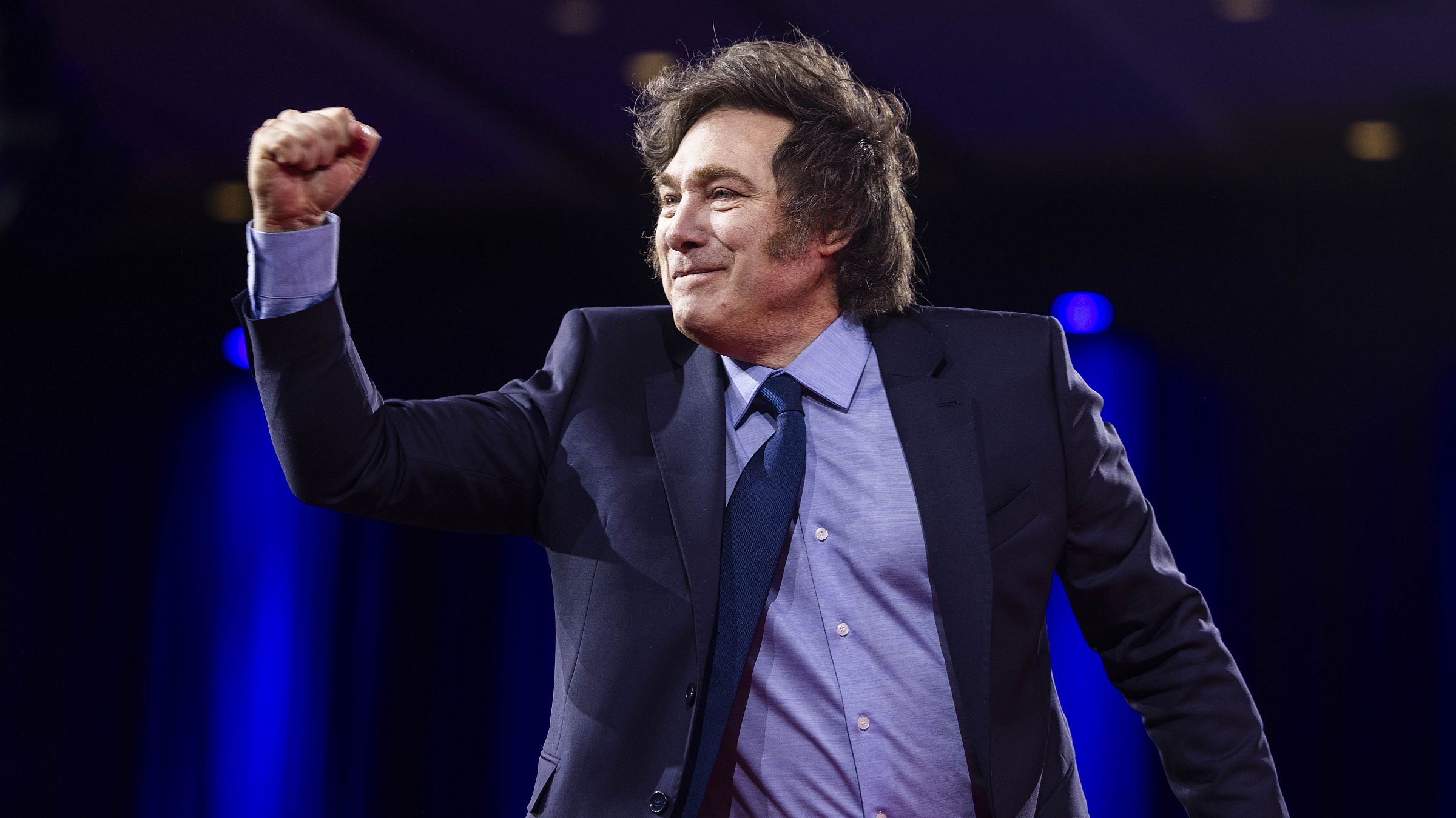 O presidente da Argentina, Javier Milei, participa da Cpac, em fevereiro de 2025.