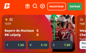 Passo 1 no registro da Betano