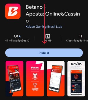 Passo 2 para baixar app Betano no Android
