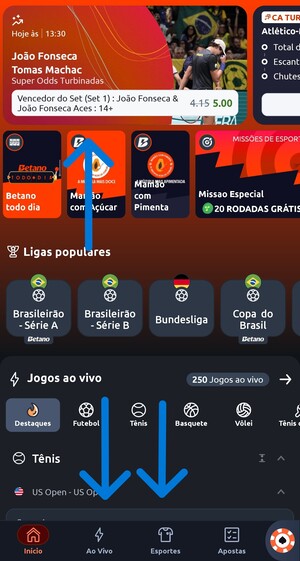 Passo 1 para apostar pelo app Betano
