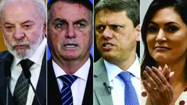 Tarcísio supera Lula em possível segundo turno. Além dele, Bolsonaro e Michelle são os nomes com mais intenção de voto, diz pesquisa da AtlasIntel.