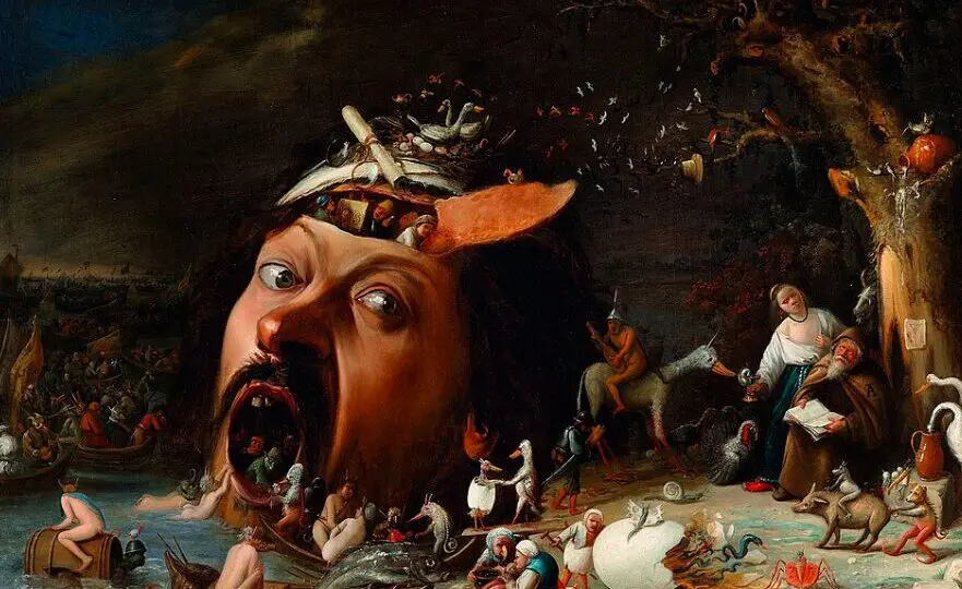 "A Tentação de Santo Antônio" (c. 1650), pintura do artista flamengo Joos van Craesbeeck que retrata a luta espiritual do religioso diante das forças do diabo