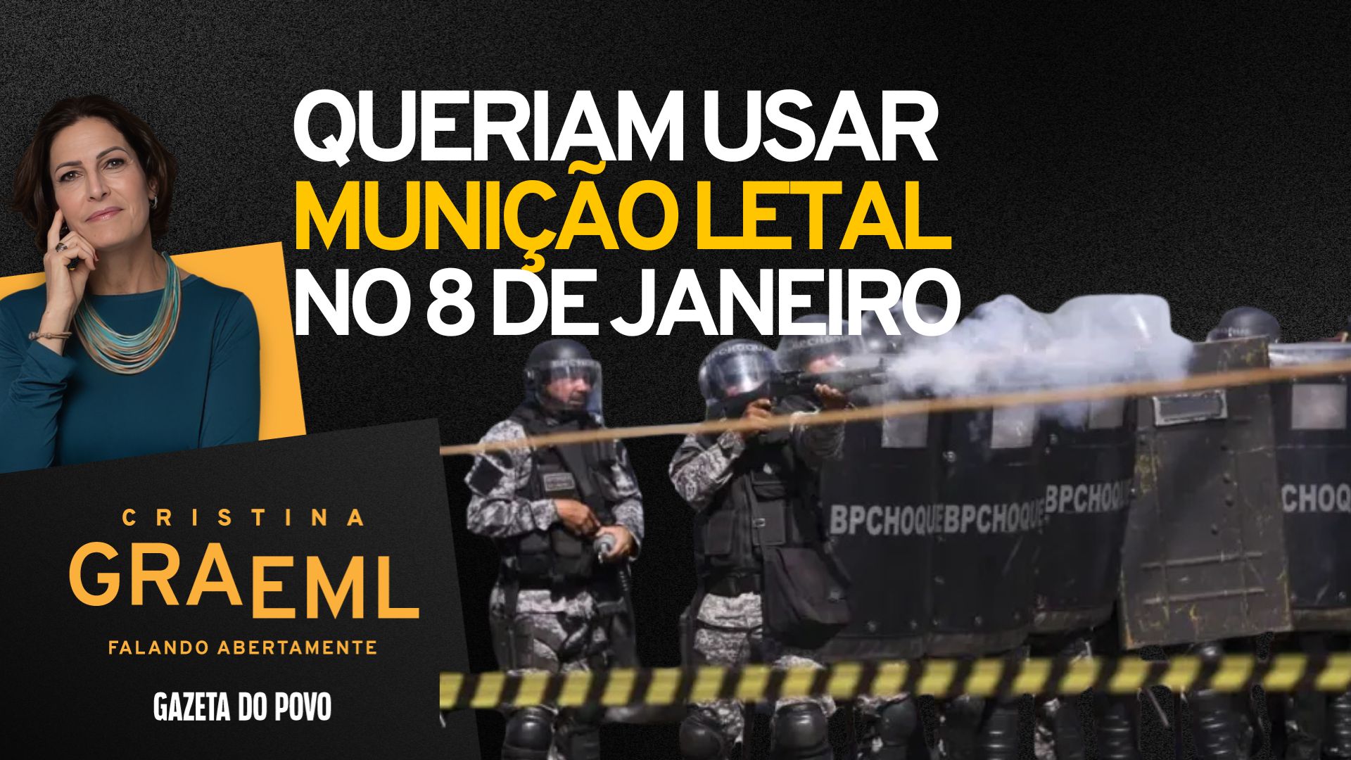 O Programa Falando Abertamente deste domingo (31) vai analisar a ordem para uso de munição letal pela PM nos atos de 8/1.