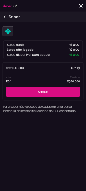 Saque rápido na Vbet